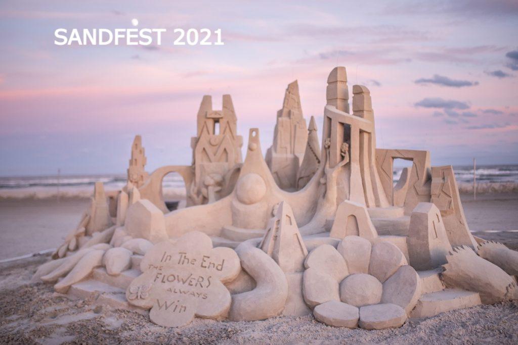Sandfest 2021 Flower Sand Sculpture